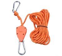 Gdfnmogo Polea de cuerda ajustable, tensor de línea de tienda de campaña de 4 m con polea de acero inoxidable y cuerda de nailon, ajuste antideslizante duradero para camping y uso al aire libre