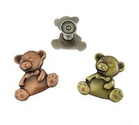 Gdfnmogo Pomo de aleación de zinc en forma de oso para armario y manija de palanca para muebles infantiles y herrajes de puerta (peltre antiguo)