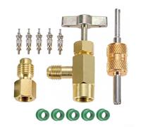 Gdfnmogo R134A - Válvula de grifo de latón, accesorios de latón, SAE de 1/4 pulgadas y 1/2 pulgada para conexiones ACME, diseño de autosellado, para kit de adaptador de colector R134A, para carga de