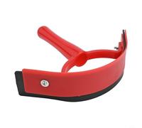 Gdfnmogo Rascador de sudor para caballos, mango de plástico con hoja de goma flexible, 18,5 x 22 cm, para aseo y baño equinos, rojo/azul (rojo)