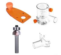 Gdfnmogo Recortadora eléctrica de mano para carpintería de 680 W con cubierta antipolvo y agujeros, plantilla de ranura para recortar y biselar, compatible con accesorios de diámetro interior de 65 mm