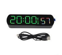 Gdfnmogo Reloj despertador rectangular con pantalla LED con humedad digital, formato de 12/24 horas, temporizador y función de cuenta regresiva, reloj digital de escritorio para el hogar, oficina