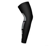 Gdfnmogo Rodillera de compresión transpirable, protector de pierna de baloncesto, absorbe la humedad, soporte deportivo para maratón, fútbol, montañismo, blanco (M negro)
