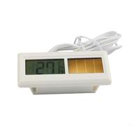 Gdfnmogo Sensor de termómetro digital LCD, funciona con energía solar con cable de 1 m, rango de -50 a 70 °C para uso doméstico y jardín