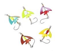 Gdfnmogo Señuelo giratorio para lucio, 5 piezas de aleación de zinc, señuelos de pesca con refracción de luz azul reflectante, giro de 360° y diseño generador de vibraciones,