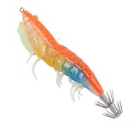 Gdfnmogo Señuelo luminoso Egi para pesca de calamares y pulpos, cuerpo de plástico duro de 120 mm con patas suaves, colores que brillan en la oscuridad, ganchos EGI duraderos (azul naranja)