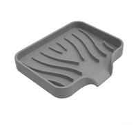 Gdfnmogo Soporte de jabón de silicona con borde de drenaje para cocina y baño, bandeja de jabón autodrenante para fregadero, bañera, ducha, sostiene maquinillas de afeitar y esponjas, 12 x 10 x 1,7 cm