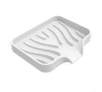 Gdfnmogo Soporte de jabón de silicona con borde de drenaje para cocina y baño, bandeja de jabón autodrenante para fregadero, bañera, ducha, sostiene maquinillas de afeitar y esponjas, 12 x 10 x 1,7 cm