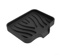 Gdfnmogo Soporte de jabón de silicona con borde de drenaje para cocina y baño, bandeja de jabón autodrenante para fregadero, bañera, ducha, sostiene maquinillas de afeitar y esponjas, 12 x 10 x 1,7 cm