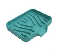 Gdfnmogo Soporte de jabón de silicona con borde de drenaje para cocina y baño, bandeja de jabón autodrenante para fregadero, bañera, ducha, sostiene maquinillas de afeitar y esponjas, 12 x 10 x 1,7 cm