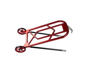 Gdfnmogo Soporte trasero de aluminio específico para Brompton construido de aleación 6061 con capacidad de carga de 25 kg y diseño de montaje seguro (rojo + ruedas)