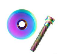 Gdfnmogo Tapa superior para auriculares de bicicleta de 28,6 mm, para horquilla de 1-1/8 pulgadas, cubierta de vástago de metal CNC con perno M6, ajustador de precarga a prueba de polvo, para MTB Road