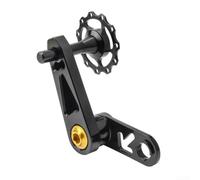 Gdfnmogo Tensor de cadena de bicicleta de aleación de aluminio plegable de una sola velocidad para prensa de cadena de bicicleta, ligero, para desviador trasero mecanizado CNC, guía hueca (negro)