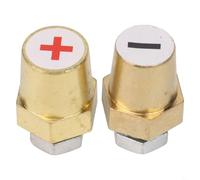 Gdfnmogo Terminales adaptadores de batería de latón para conexiones de batería de coche, conectores de terminal automotriz positivos y negativos de 12 V/24 V, paquete de 2