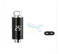 Gdfnmogo Termómetro digital de ducha con pantalla LED para temperatura del agua, funciona con energía hidroeléctrica, no necesita batería, indicador de 3 colores (azul/verde/rojo), ajuste de 1/2