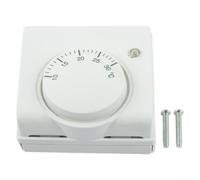 Gdfnmogo Termostato de habitación no programable para calefacción por suelo con interruptor de encendido/apagado, controlador mecánico de pared de 2 cables, rango de 10-30 °C, 10 A, 220 V CA, color