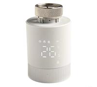 Gdfnmogo Termostato inteligente programable WiFi para radiador, controlador de temperatura TRV, aplicación Tu-ya Smart-Life y control de voz, ahorro de energía, color blanco