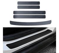 Gdfnmogo Tira protectora de fibra de carbono para umbral de puerta, puerta de coche, protector de borde para puertas delanteras y traseras, 60 cm x 6,8 cm + 40 cm x 6,8 cm + 108 cm x 7 cm, color negro