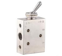 Gdfnmogo Válvula de empuje mecánica neumática de latón de 2 posiciones tipo botón de 3/5 vías para sistemas de automatización industrial con alta resistencia a la presión 0-1.0MPA (TAC2-4V (llave))