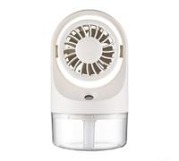 Gdfnmogo Ventilador de nebulización portátil con carga USB, ventilador humidificador de pulverización de agua con batería integrada y velocidad ajustable para uso en interiores y exteriores (blanco)