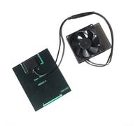 Gdfnmogo Ventilador de techo con panel solar para exteriores con panel de silicona monocristalina de 2 W para invernaderos, cobertizos y caravanas, color negro