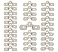 GDFYMI 50 abrazaderas de correa de tubo M5 de dos agujeros, abrazadera de conducto, abrazaderas de tubo, correa de tubo de soporte en U de acero inoxidable para tubo de 3/16 pulgadas (M8 (50 unidades)