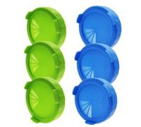 GDFYMI Paquete de 12 tapas de germinación para tarros Mason, frascos de plástico de boca ancha de 86 mm, tapa de boquilla para brotes de frijol, alfalfa, brotes de ensalada, 6 verdes y 6 azules