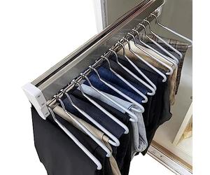 GDHKDDFL Barras para Colgar Ropa de Montaje Lateral, Barra for Armario: Tirador de Armario, Estante for Pantalones, for Ropa Ajustable 30-88 cm(500mm)