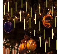 GDHKDDFL Flautas para niños y Adultos, Flauta de bambú Vertical marrón con Llave G, Instrumentos Musicales, Flauta, Clarinete, Quena secuoya(Warm White,30cm 10 Tubes 240 LED)