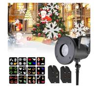 GDHKDDFL Lámparas de proyección LED, Lámpara LED navideña de 12 Patrones for Paisaje, Resistente al Agua, Foco Escenario, luz móvil