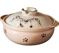 GDHKDDFL Ollas de Cocina para el hogar, Cazuela Banko, Olla de Barro for shabu, cerámica for cocinar al Vapor, hervir a Fuego Lento y guisar Lentamente(3.5L)