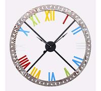 GDHKDDFL Relojes de Pared Grandes, Reloj de Pared con números Romanos, Esfera Abierta, Esqueleto Metal, for Interior y jardín, 50 x 4,5 cm