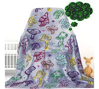 Gdindff Manta Que Brilla en la Oscuridad, Manta de Hongos para niños y Adultos, Manta de Franela Suave, Colorida y Luminosa, para sofá, Sala de Estar, Cama, Regalos de cumpleaños