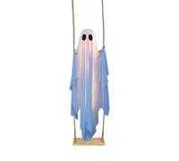 Gdiojnfg Ghost On Swing Decor LED funciona con pilas para exteriores | Adornos de jardín de Halloween de 105 cm, escena escalofriante para casa encantada, patio, porche, árbol, ventana, puerta