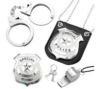 GDJIAJT Juego de esposas de policía de acero genuino esposas para niños, accesorios de policía para niños, cosplay, disfraz