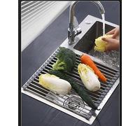 GDJIAYIYI Escurridor de Platos sobre el Fregadero,Estante de Secado de Platos Enrollable, Ideal para Secar y Almacenar Platos en la Cocina (Gris, 52 * 35cm)