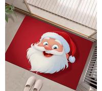 GDJSMIN Alfombra De Navidad, Felpudo Entrada Casa 45 X 75 cm, Alfombras De Decoración De Avatar Papá Noel, para El Pasillo, El Baño, La Cocina
