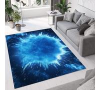 GDJSMIN Alfombra Moderna de Pelo Corto mullida Parte Inferior Antideslizante Alfombras Nebulosa Circular Azul,Modern Dormitorio Habitación Infantil Oficina Marina De Guerra 90×150cm