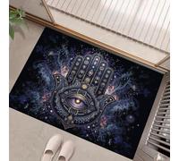 GDJSMIN Alfombra Pequeña Entrada Casa Azul Púrpura Antideslizante Lavables En Lavadora Tapetes 90 X 150 Cm Habitacion Baño Cocina Exterior Tapete Patrón Ojo Gigante Pelo Corto Carpete