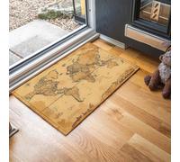 GDJSMIN Alfombra Pequeña Entrada Casa Marrón Antideslizante Lavables En Lavadora Tapetes 45 X 75 Cm Habitacion Baño Cocina Exterior Tapete Geografía Las Islas China Continental Pelo Corto Carpete