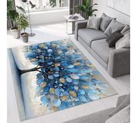 GDJSMIN Alfombra Salon Marina De Guerra 180×270Cm Antideslizante Alfombras Lavables En Lavadora Acuarela De Ensueño Alfombra Habitacion Dormitorio Comedor Árbol Abstracto Tapete Quarto Pelo Corto