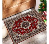 GDJSMIN Alfombras Suaves Y Esponjosas,Patrones De Mandalas Complejos para Interiores, Antideslizantes Lavables,60 X 90 cm para Interiores Puerta Delantera Entrada Pasillo - Rojo Intenso