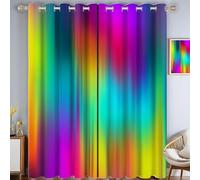 GDJSMIN Cortina con Holograma Arcoíris, Opaca diseño Estilo Abstracto, Ligera eficiencia energética, Sala de Estar y Dormitorio,117An x 137Al cm,Gradiente