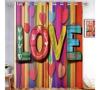 GDJSMIN Cortinas Termicas Graffiti Amor Aislantes Frio Y Calor Cortinas Opacas Salon Dormitorio 2 Piezas 140An X 175Al Cm Blackout Curtains Multicolor con Ojales para Habitacion
