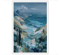 GDJSMIN Cuadros Decoracion Salon Cipreses Laurel - Verhierba Decorativos 60×80 Cm Cuadro Sobre Pintura Al Óleo Paisaje Costerodormitorio Cuadros Pared Imágenes Wall Artcolor Verde Hierba Decor Canvas