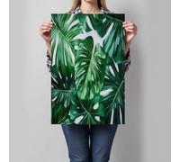 GDJSMIN Cuadros Decoracion Salon Hojas Verdes Monstera Decorativos 80×120 Cm Cuadro Sobre Tema De La Selva Tropicaldormitorio Cuadros Pared Imágenes Wall Artcolor Verde Esmeralda Decor Canvas