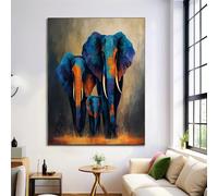 GDJSMIN Cuadros Decoracion Salon Patrón De Elefante Feroz Lienzos Decorativos 60×90 Cm Cuadro Sobre Lienzo Textura Animal Abstracta Dormitorio Cocina Cuadros Pared Imágenes Wall Art Prints Decor