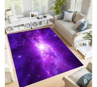GDJSMIN Escena del Universo Alfombras Salón 200×300cm Galaxia Púrpura Alfombra Pelo Corto Alfombra Lavable Antideslizante Alfombras Dormitorio Tapetes Lavanda Púrpura