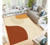 GDJSMIN Estilo Minimalista Alfombra Salon - Líneas Y Formas Abstractas Grande Alfombra Lavable Alfombras de Dormitorio de Pelo Corto para Comedor Salón Comedor Antideslizante Crema 200×300cm
