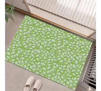 GDJSMIN Felpudo Entrada Casa, Alfombra Entrada Casa Absorbente,Estampado De Hoja De Sauce Verde Alfombra Exterior,Plantas Naturales Alfombrilla Antideslizante De La Casa,50 X 80 Cm,Verde